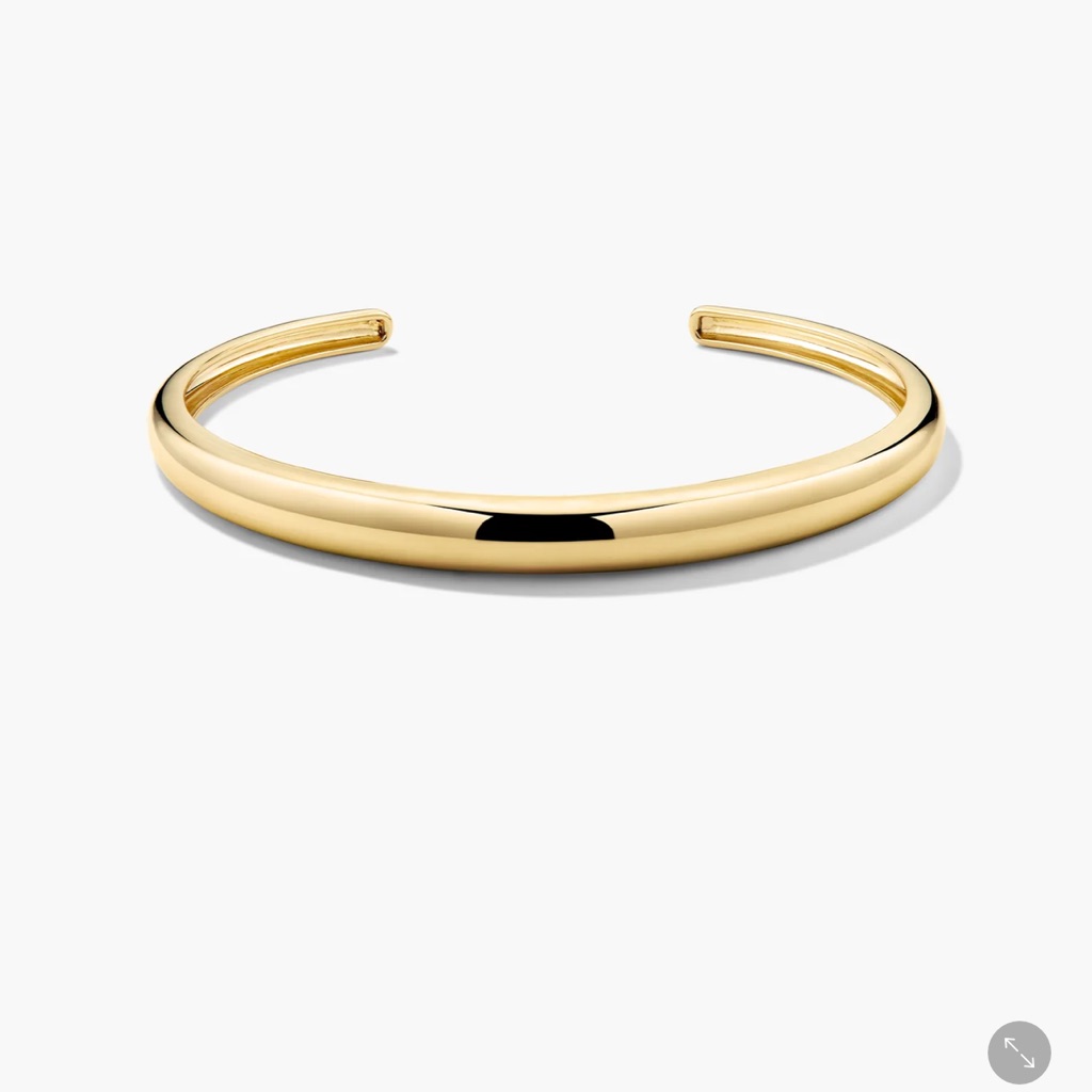 Mejuri Polished Gold Minimal Open Cuff Bracelet